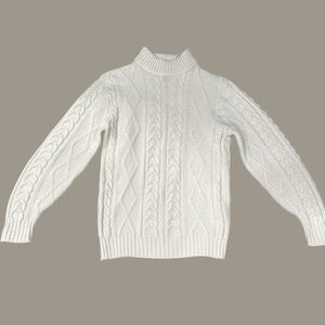 Lord Jeff Vintage Chunky Cable Knit Sweater men’s Medium Mock Neck Turtleneck